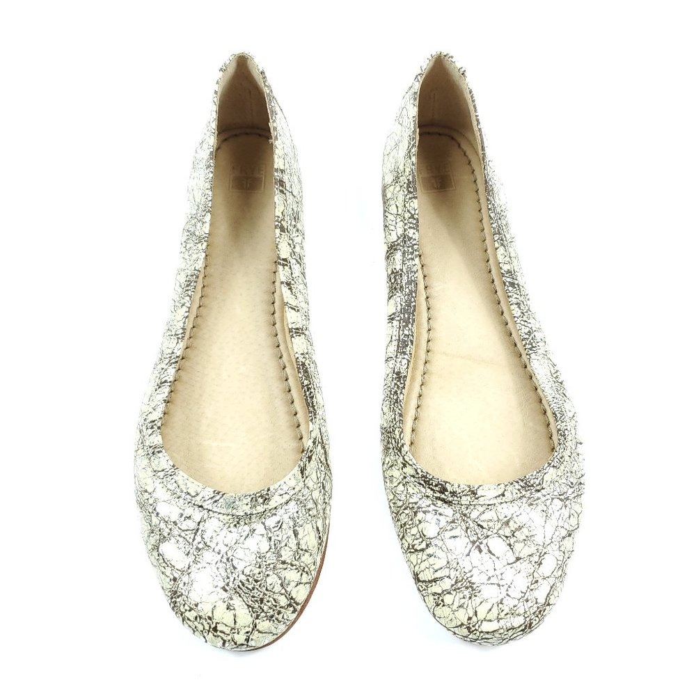 Frye Leather Crackle Carson Ballet Flats - Picture 4 of 9